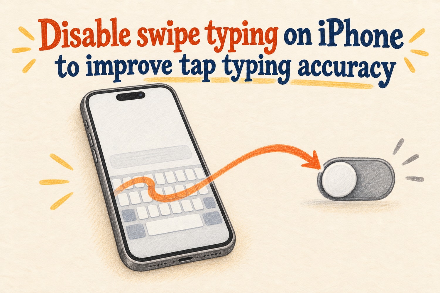 Disable swipe typing on iPhone to improve tap typing accuracy