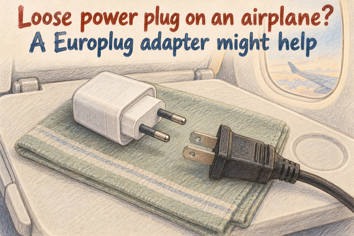 Loose power plug on an airplane? A Europlug adapter might help