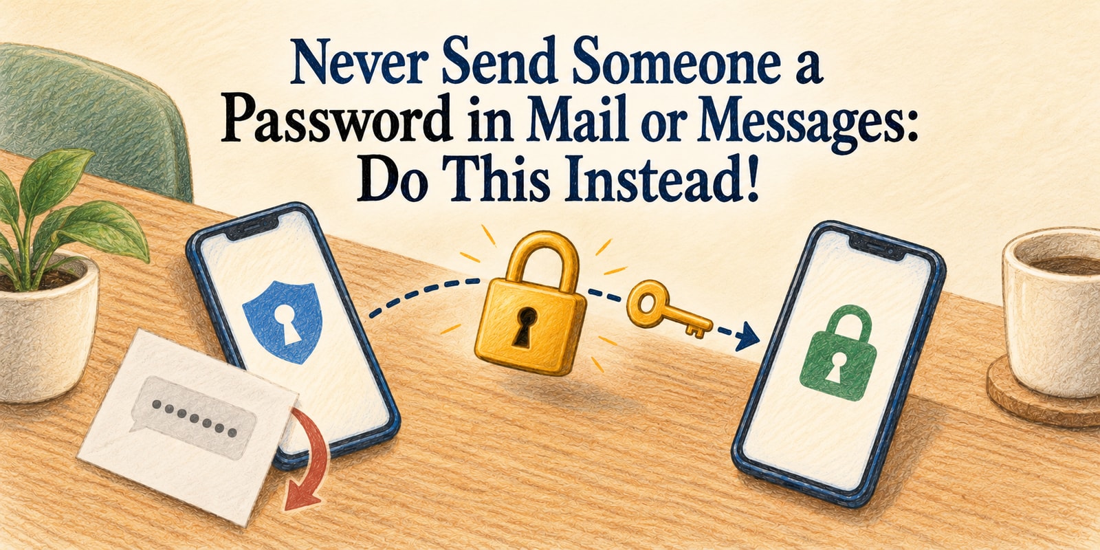 Never Send Someone a Password in Mail or Messages: Do This Instead!