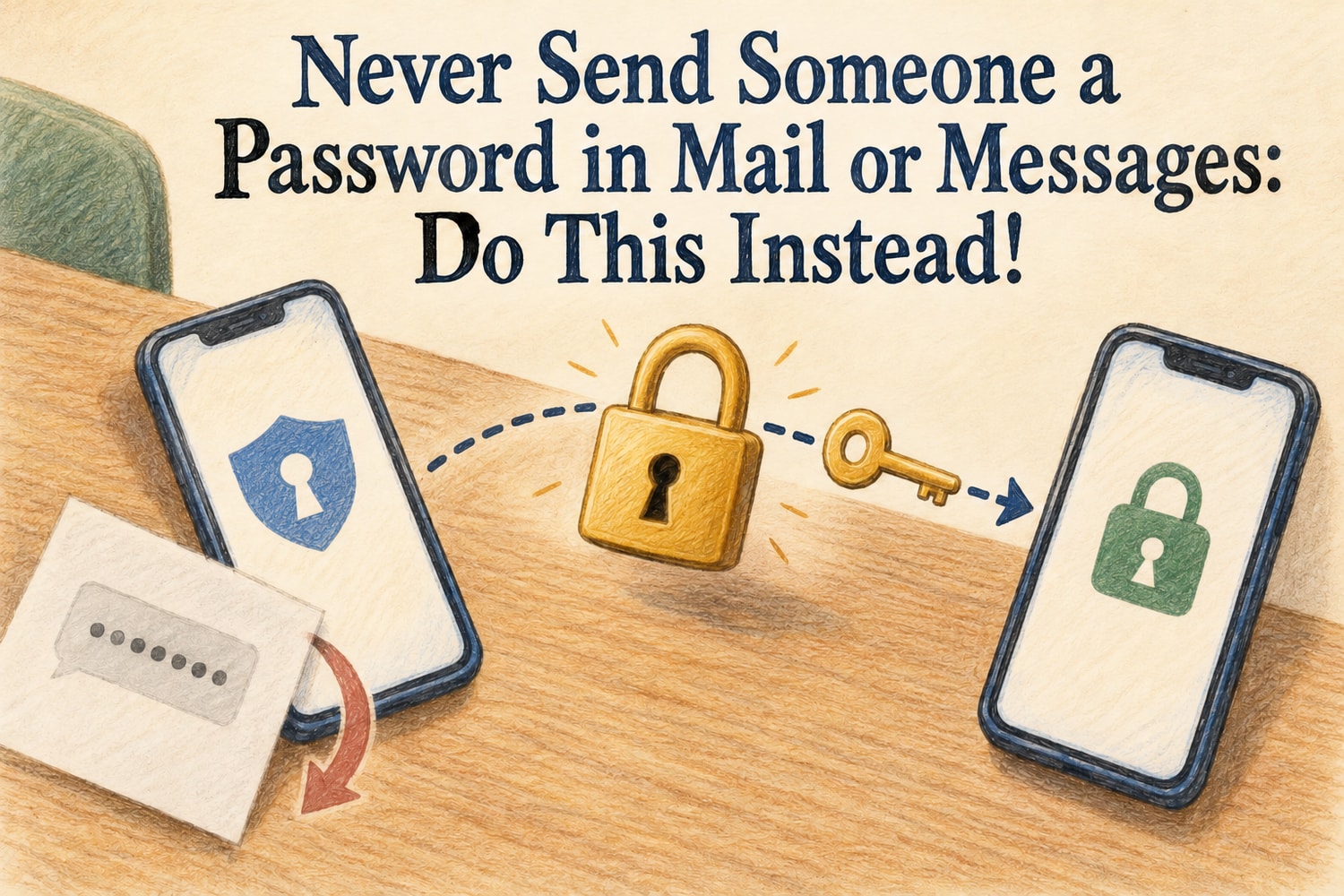 Never Send Someone a Password in Mail or Messages: Do This Instead!