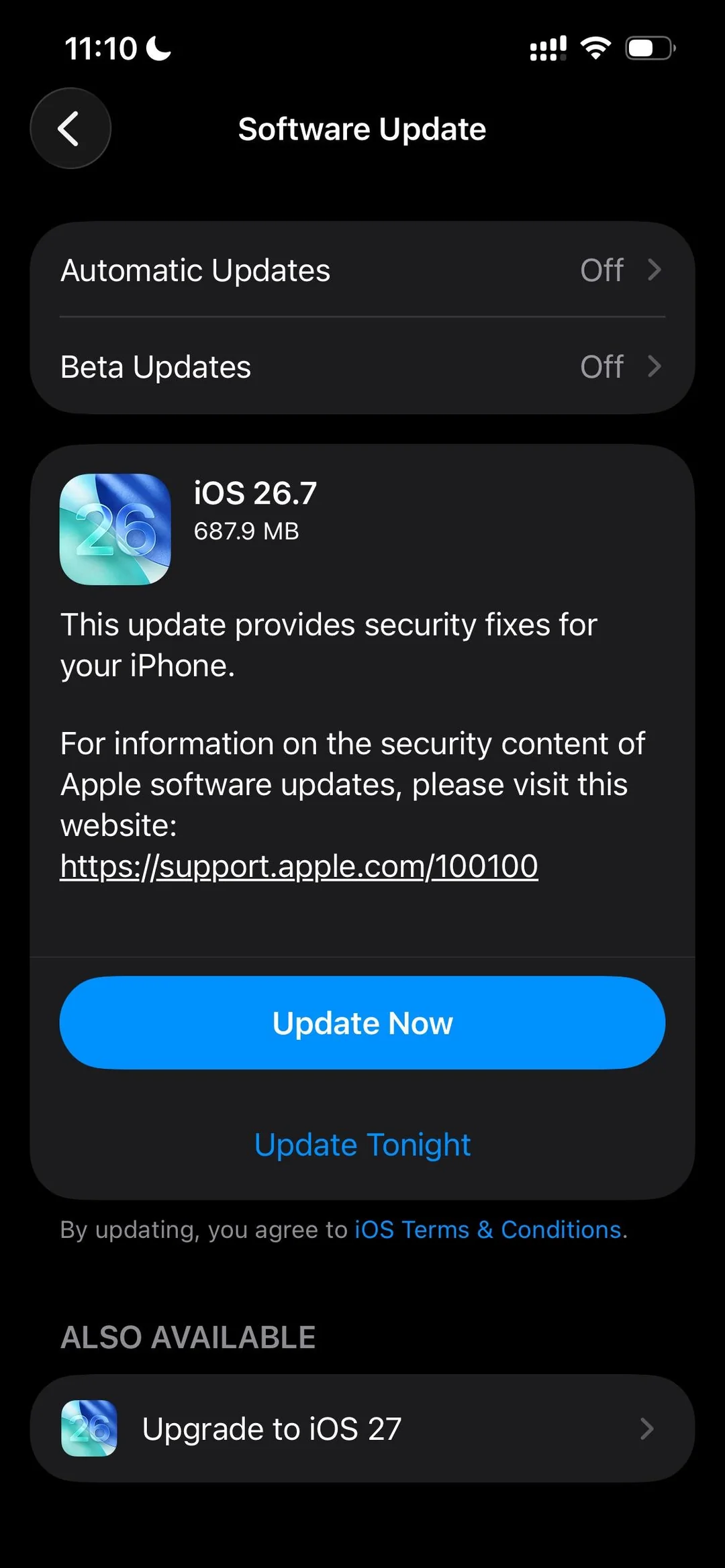 Upgrade to iOS 27