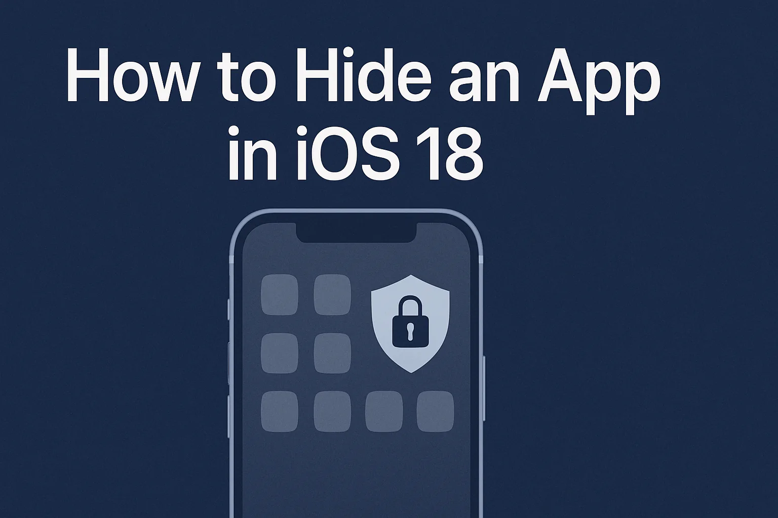 Illustration of an iPhone and padlock with the title How to Hide an App in iOS 18