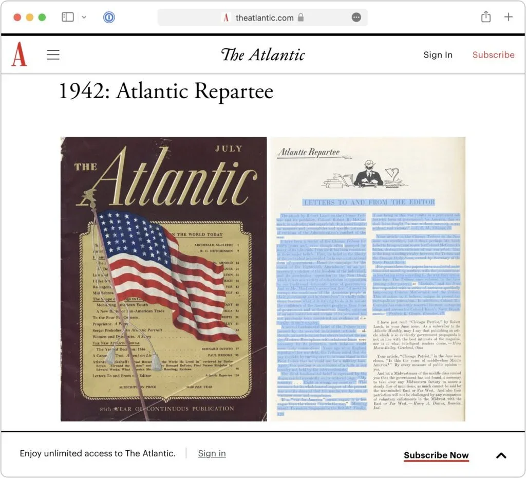 A digitized magazine page displayed in a web browser