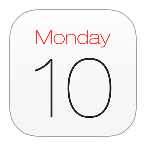 Calendar app icon displaying Monday the 10th
