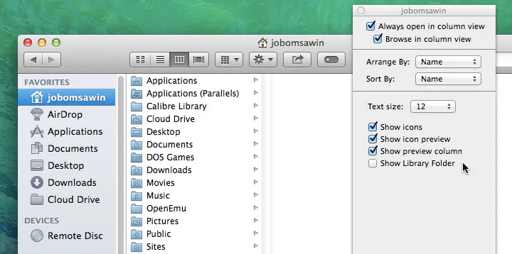 screenshot showing FAVORITES jobomsawin AirDrop