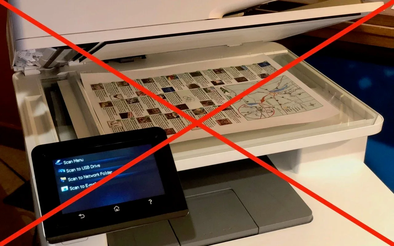 Apple device screenshot showing Scan Menu apa Scan to USB Drive Scan to Network Folder