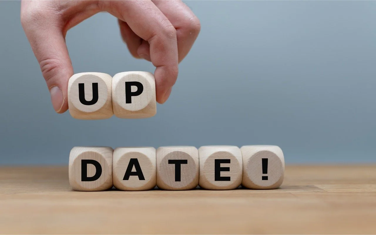 Wooden letter blocks spelling Update