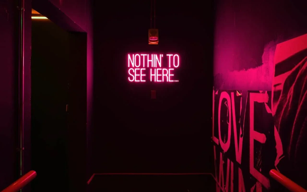 screenshot showing NOTHIN® TO SEE HERE