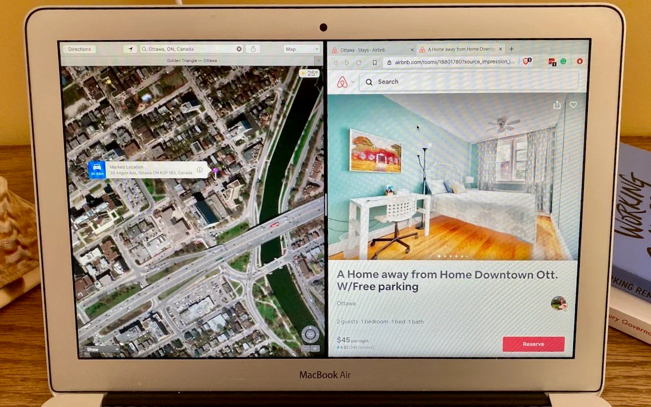 screenshot showing Directions Q. Ottawa, ON, Canada Map