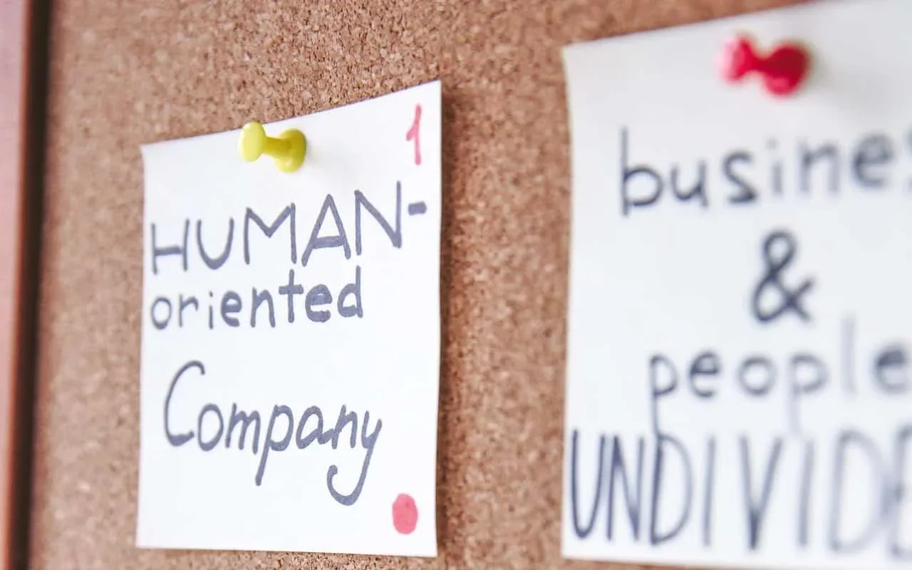 screenshot showing HUMAN- oriented Company