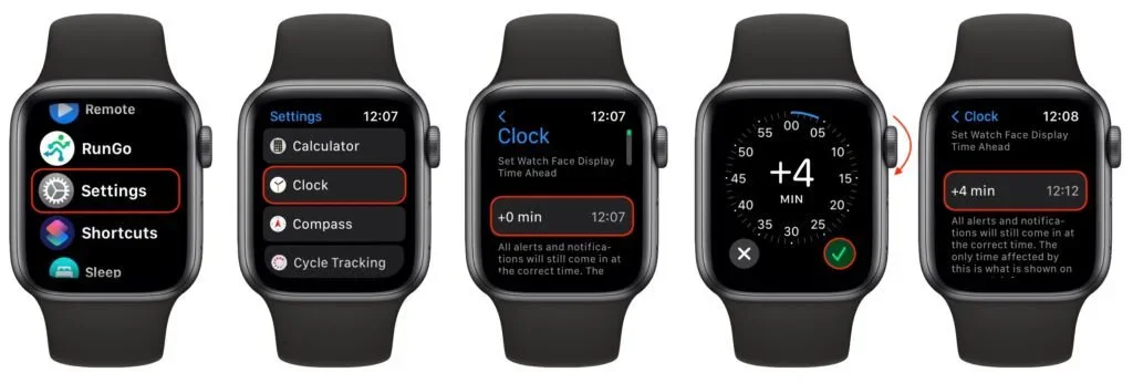 Apple Watch screenshot showing Remote RunGo Shortcuts