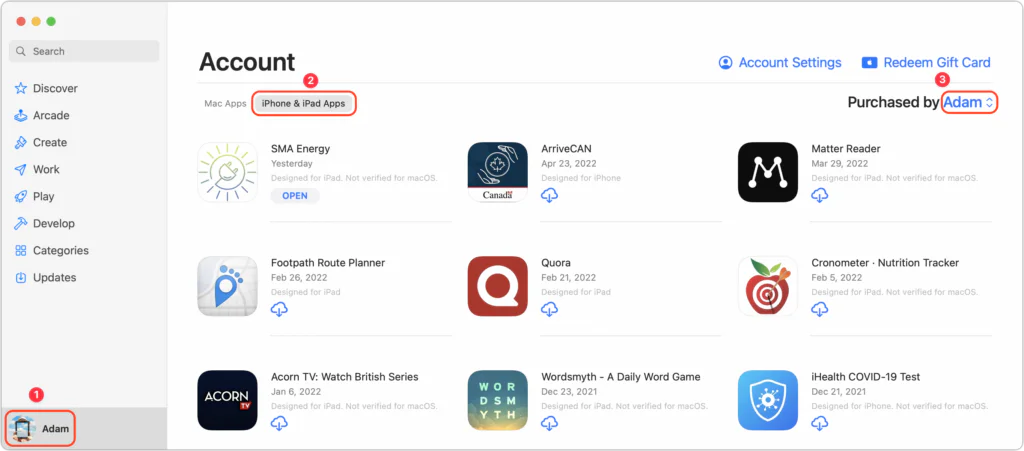 Apple device screenshot showing Q Search * Discover Arcade