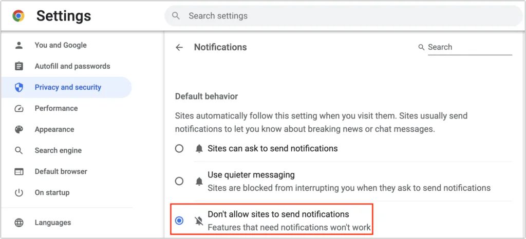 Mac Notifications settings with the option to allow notifications when the display is sleeping highlighted