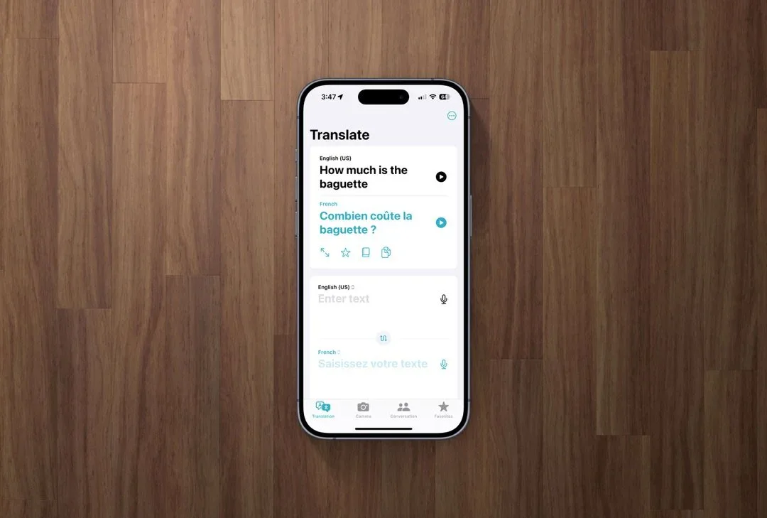 Apple device screenshot showing Translate English (US) How much is the