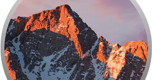 Sierra Nevada mountains at sunset used as the macOS Sierra icon