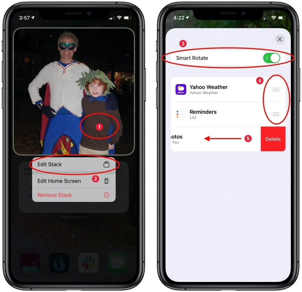 Apple device screenshot showing Edit Stack Hol Fev