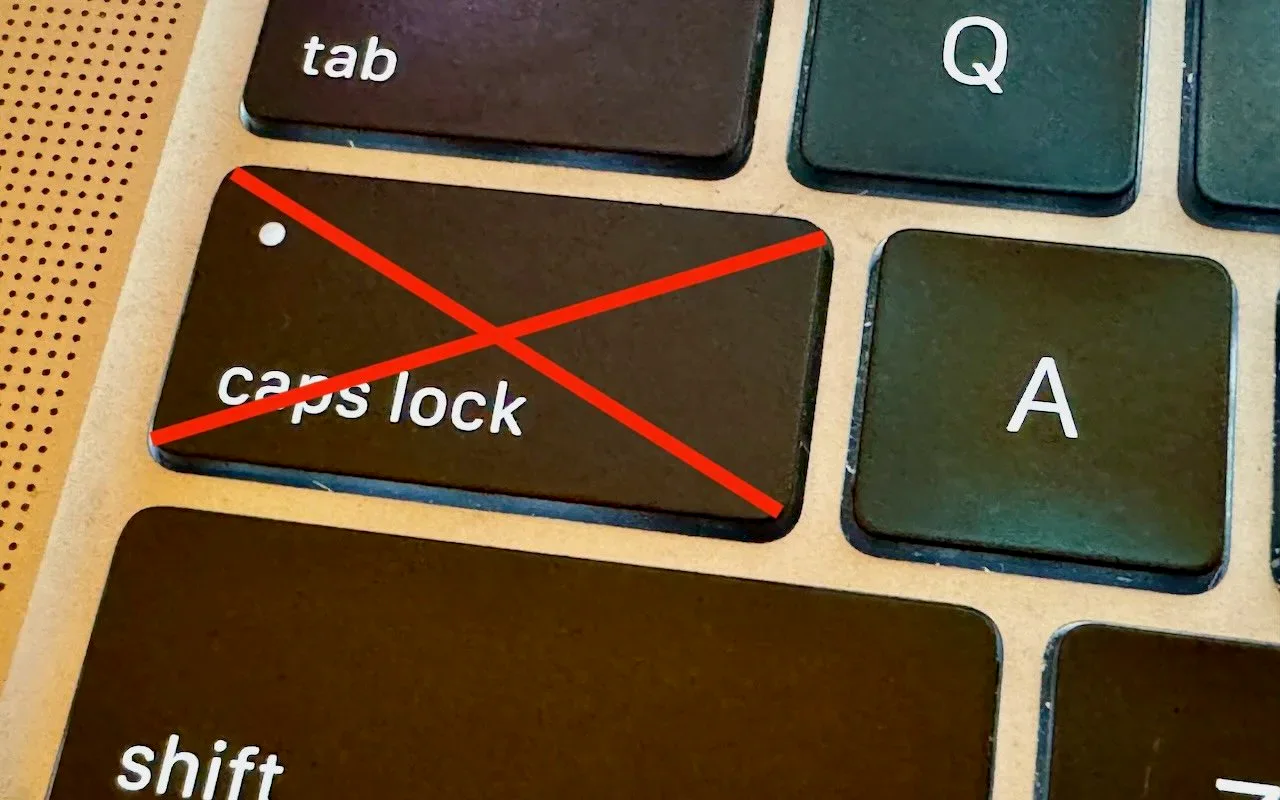screenshot showing tab caps lock shift