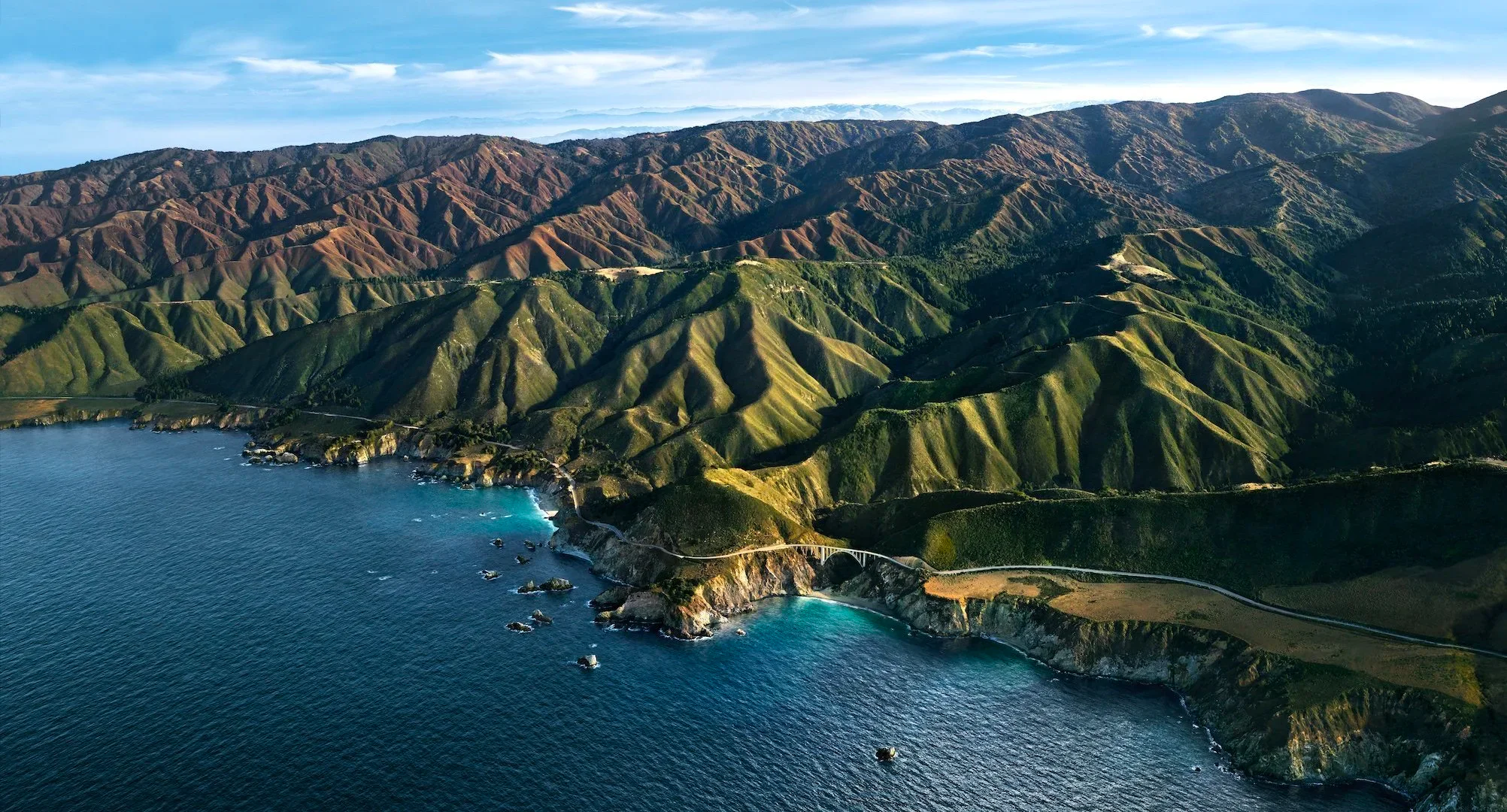 Aerial view of California's Big Sur coastline
