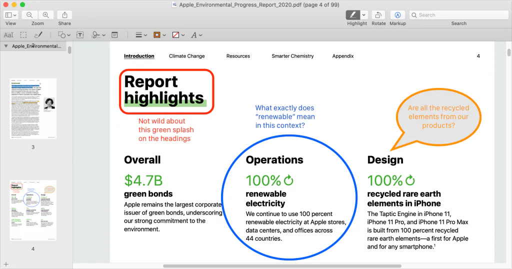 screenshot showing Share Aal [ • Apple_En@ironmental
