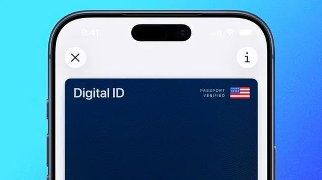 Digital ID passport displayed in Apple Wallet on an iPhone