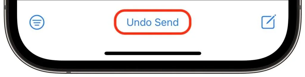 Apple device screenshot showing Undo Send