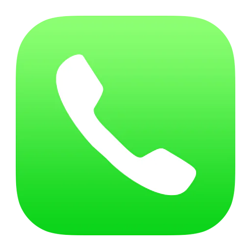Green iPhone Phone app icon with a white handset