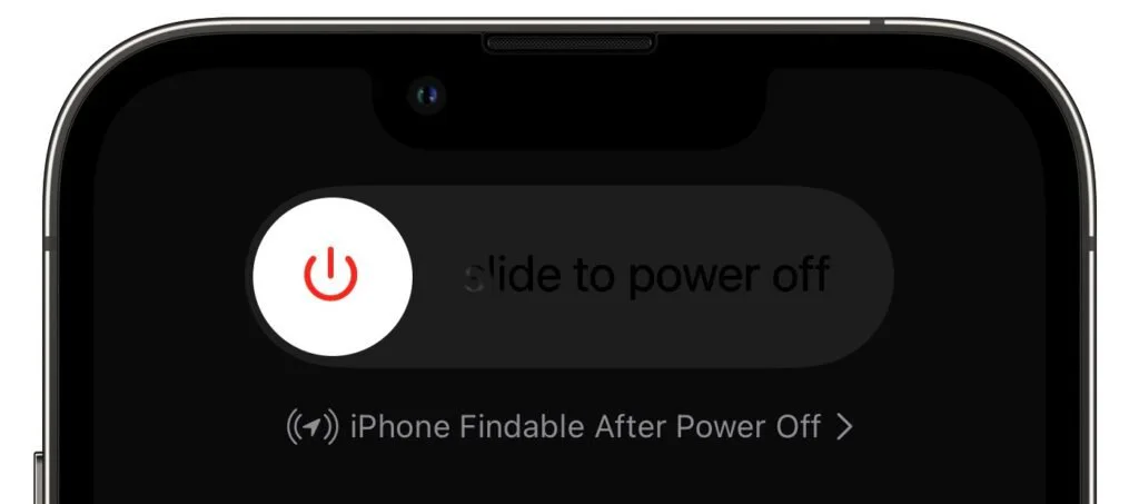 Top of an iPhone showing the slide to power off control
