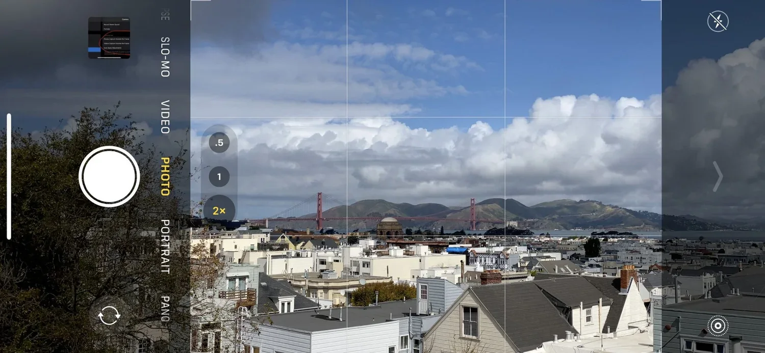 Take photos then widen your angle after on iPhone 11