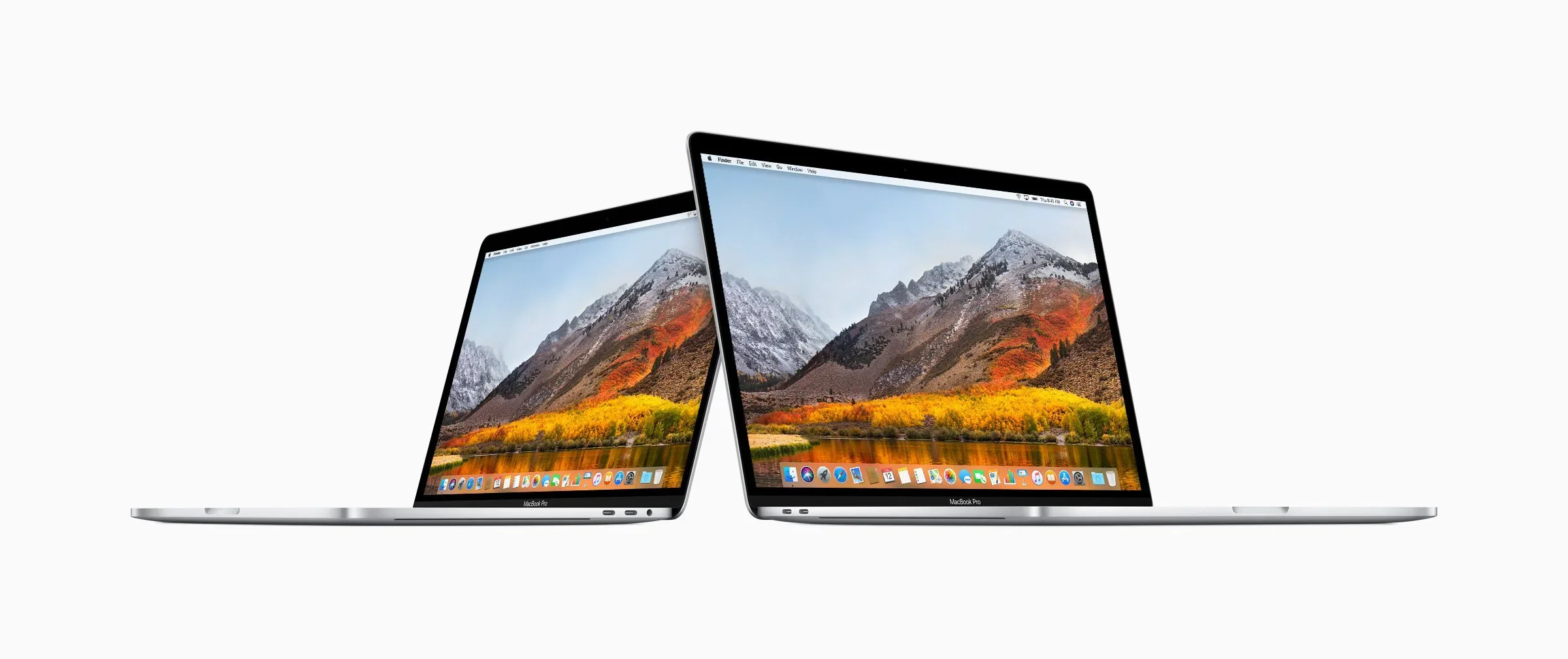 Two MacBook Pro computers side by side