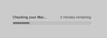 Apple Diagnostics progress bar reading Checking your Mac