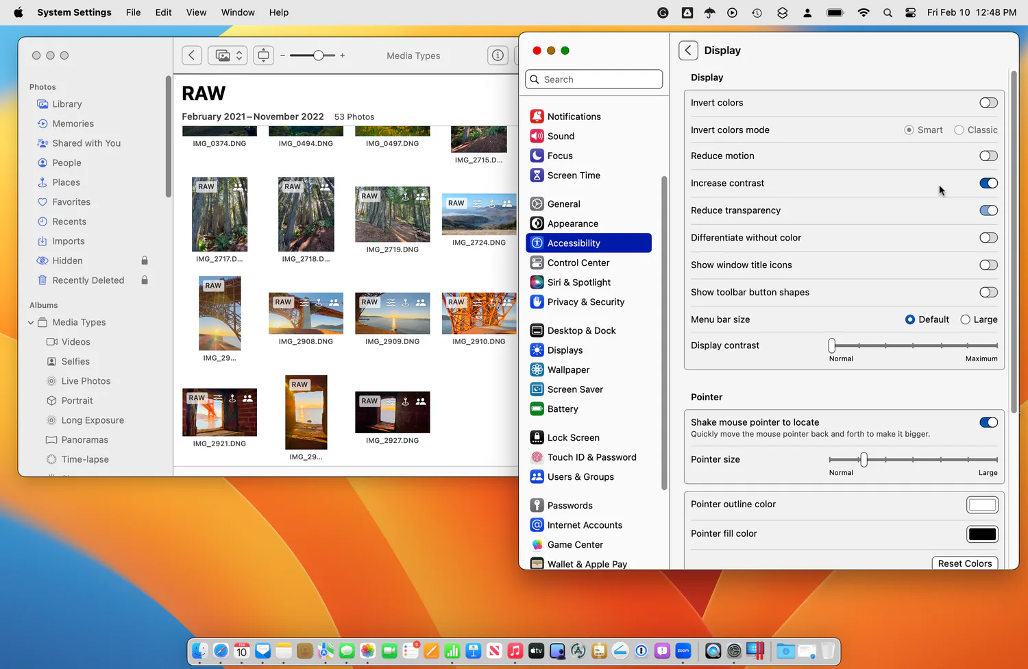 A Mac screenshot showing increased contrast.
