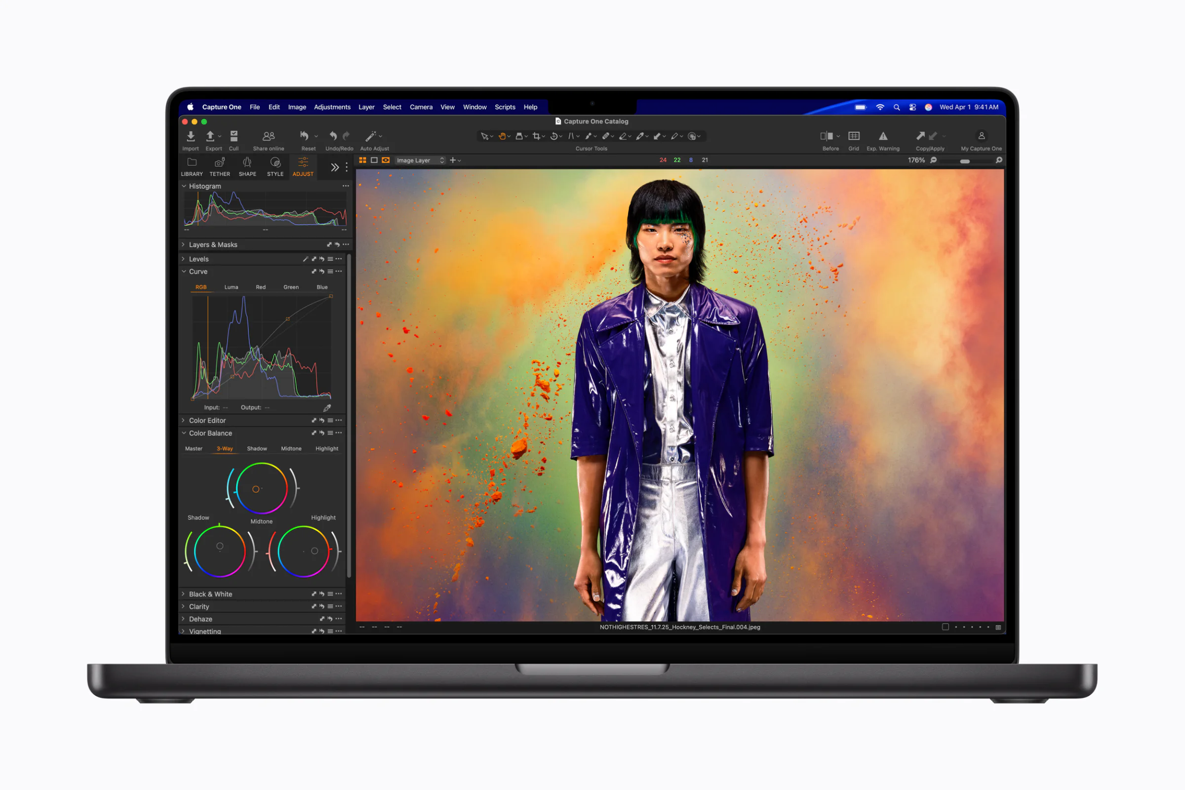 Stock image of the MacBook Pro with the lid open